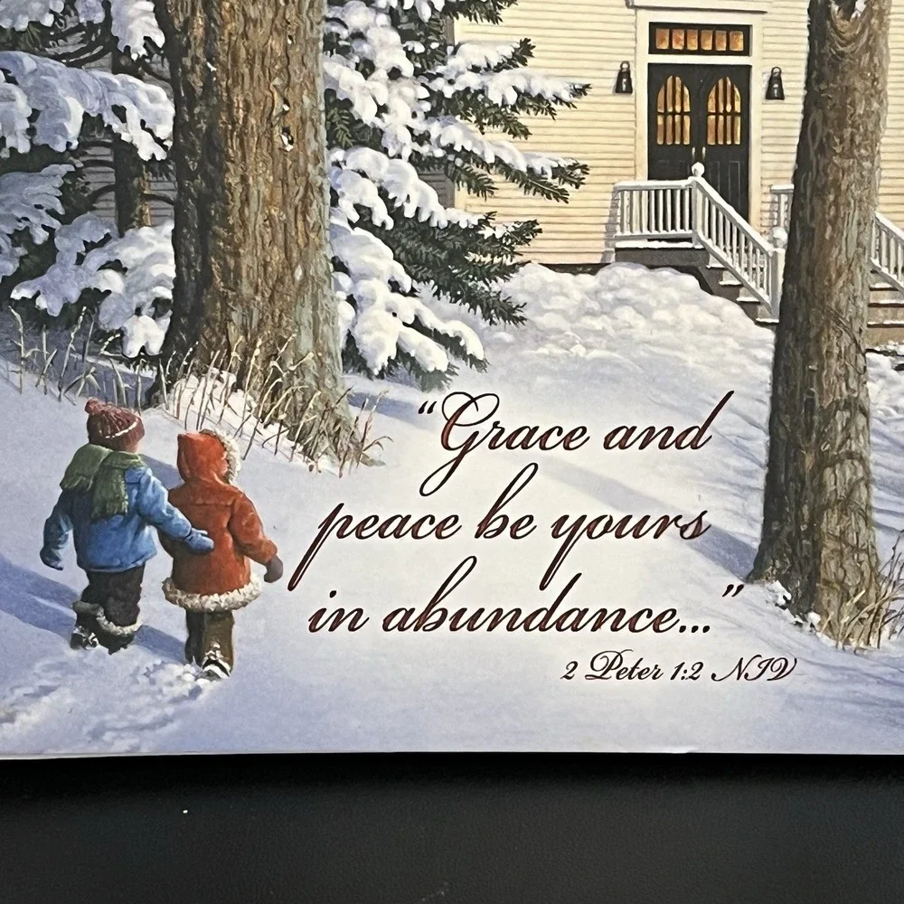 John Sloane Legacy Of Faith Spiral Notebook Journal Winter Church Scene 2 Peter